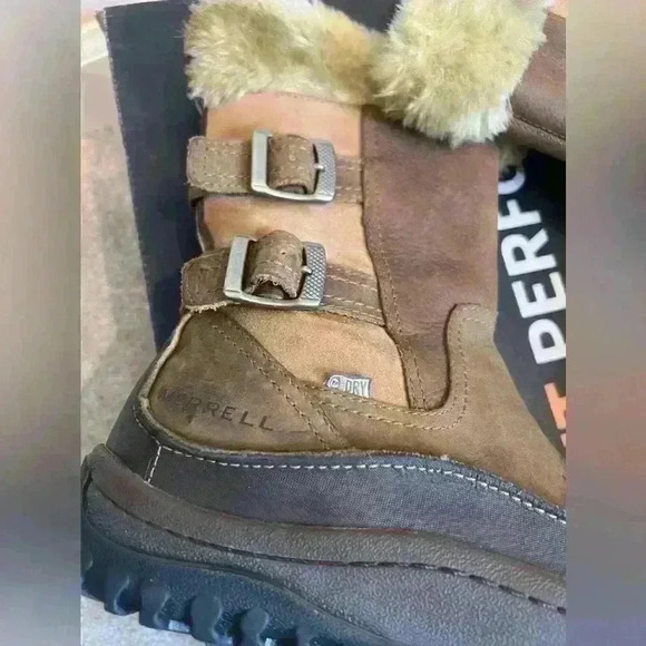 Merrell Sz 8 Waterproof Brown Fur-Lined Boots - Picture 3 of 6